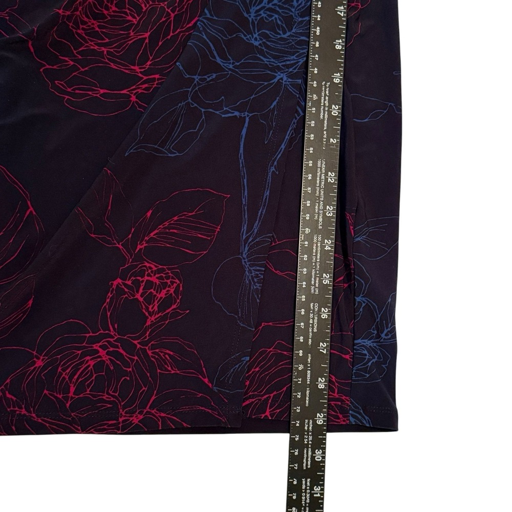 Lauren Ralph Lauren Black Dress with Blue & Maroon Floral Accent - Long Sleeve - Picture 10 of 13